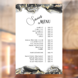 Menu Black Marbling Design Services Raamsticker