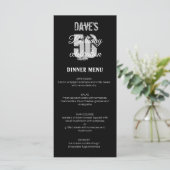 Menu Black Minimalist 50e Fête d'anniversaire (Debout devant)