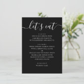 Menu Black Modern Script Wedding | Minimalist Casual (Debout devant)