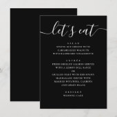 Menu Black Modern Script Wedding | Minimalist Casual (Devant / Derrière)