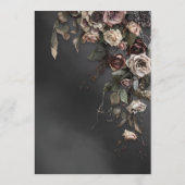 Menu Black Moody Gothic Flowers & Mist Mariage (Dos)