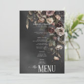 Menu Black Moody Gothic Flowers & Mist Mariage (Debout devant)