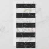 Menu Black & White Marble Wedding Reception Kaart (Achterkant)