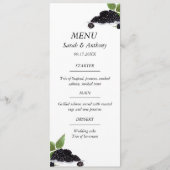Menu Blackberries Fruit Aquarelle Russe Mariage (Devant)