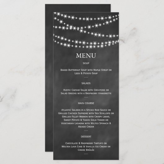 Menu Blackboard Twinkle Lights (Devant / Derrière)