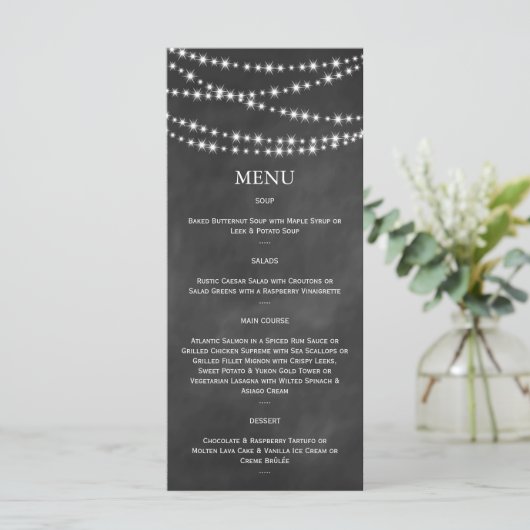 Menu Blackboard Twinkle Lights (Debout devant)