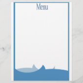 Menu blanc à thème océan (Devant)