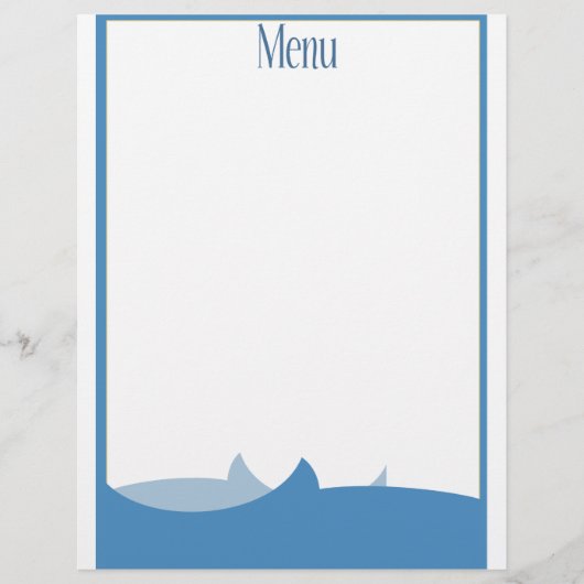 Menu blanc à thème océan (Devant)