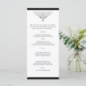Menu blanc Black and Silver Mariage damassé (Debout devant)