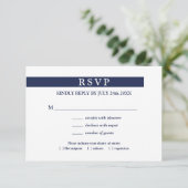 Menu blanc bleu marine géométrique Choix de mariag (Debout devant)