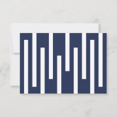 Menu blanc bleu marine géométrique Choix de mariag (Dos)