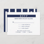 Menu blanc bleu marine géométrique Choix de mariag (Devant / Derrière)