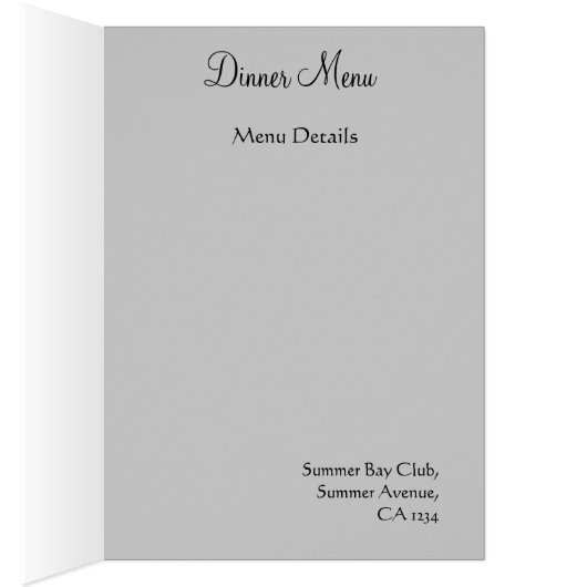 Menu blanc brocart Mariage (Intérieur (Droit))