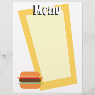 Menu blanc Burger style rétro