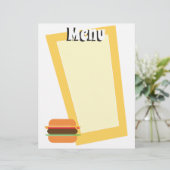 Menu blanc Burger style rétro (Debout devant)