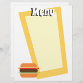 Menu blanc Burger style rétro (Devant / Derrière)