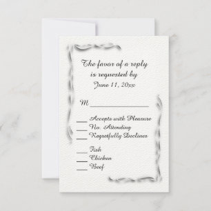 Menu blanc choix RSVP