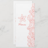 Menu blanc de corail de dîner de mariage d'étoiles (Devant / Derrière)