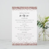 Menu Blanc de Mariage avec Paillettes Rose Doré Bu (Debout devant)
