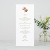Menu Blanc et olive | Chic Floral Rose Mariage (Debout devant)