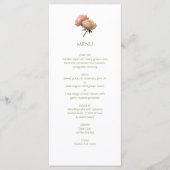 Menu Blanc et olive | Chic Floral Rose Mariage (Devant)
