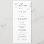 Menu Blanc et Sage | Mariage classique italien d'élégan (Devant)