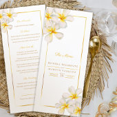 Menu blanc frangipani tropical mariage
