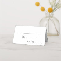 Menu Blanc Gothique Classique Choix Carte Place Pl