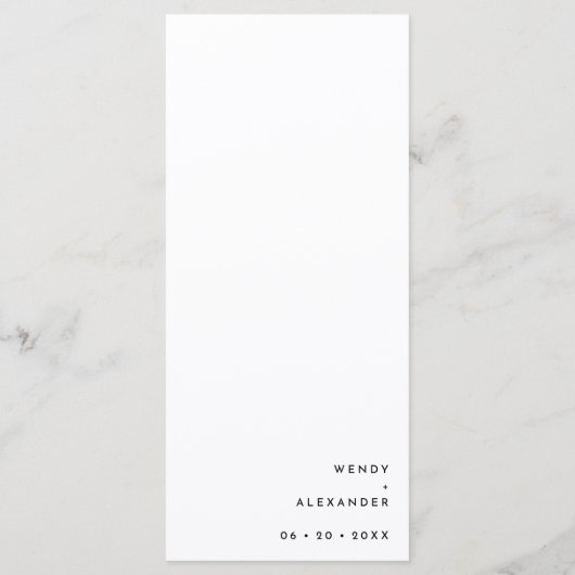Menu Blanc moderne Gras Mariage plat (Dos)