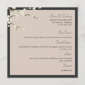 Menu Blanc Sakura Cerry Blossements Mariage asiatique m (Devant)