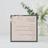 Menu Blanc Sakura Cerry Blossements Mariage asiatique m (Debout devant)