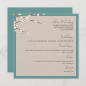 Menu Blanc Sakura Cerry Blossements Mariage asiatique m (Devant / Derrière)