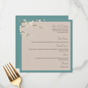 Menu Blanc Sakura Cerry Blossements Mariage asiatique m