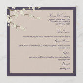 Menu Blanc Sakura Cerry Blossements Mariage asiatique m (Devant)