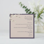 Menu Blanc Sakura Cerry Blossements Mariage asiatique m (Debout devant)