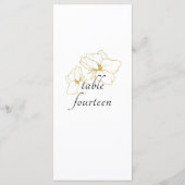 Menu BLANCHE | Chic Faux Gold Floral Mariage (Dos)