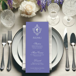 Menu Blason de la Fête de Fiançailles Vintage Régence D
