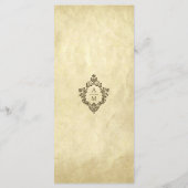 Menu Blason de mariage Monogramme Papier parchemin Vint (Dos)