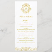 Menu Blason de monogramme élégant de mariage Régence vi (Devant)