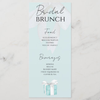 Menu Blauw bow-Vrijgezellenfeest Turquoise