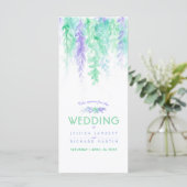 Menu blauw cascaderende groene wijnstok kunst wate (Staand voorkant)