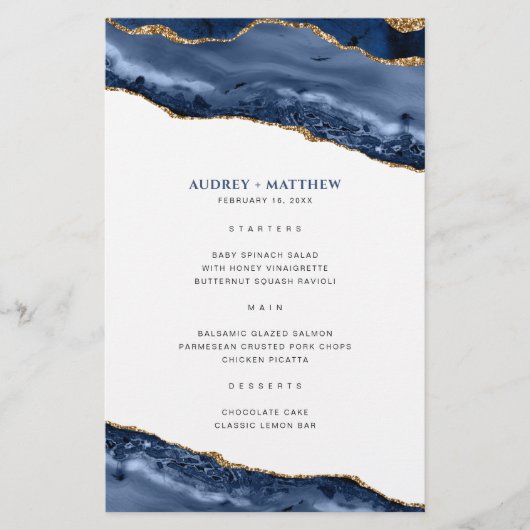 Menu Blauw- en goudmakergrens (Voorkant)