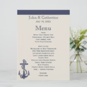 Menu Blauw en ivoorjaar Nautical Threadding (Staand voorkant)