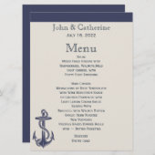 Menu Blauw en ivoorjaar Nautical Threadding (Voorkant / Achterkant)