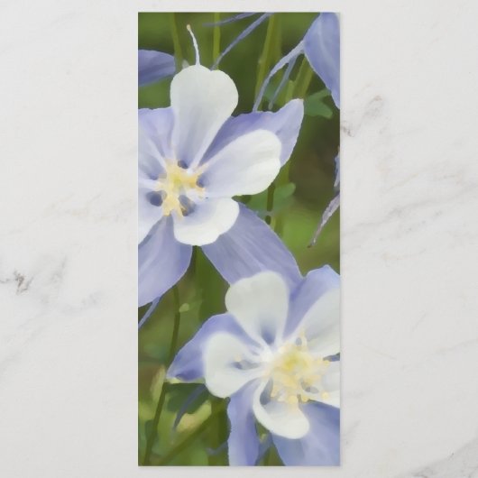 Menu Blauwe Columbine Flowers Weddenschap (Achterkant)
