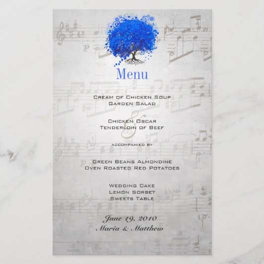 Menu Blauwe hardeboom (Voorkant)