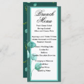 Menu Blauwe tuinbouw Waterverf Stems Weddenschap (Voorkant / Achterkant)