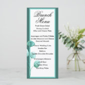 Menu Blauwe tuinbouw Waterverf Stems Weddenschap (Staand voorkant)