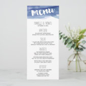 Menu Blauwe Waterverf Wash Weddenschap (Staand voorkant)