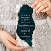 Menu blauwgroen marmer, White & Gold Agate Wedding